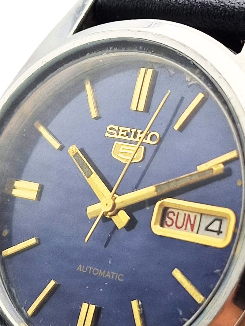 Niebieska tarcza Seiko 5 Automatic vintage