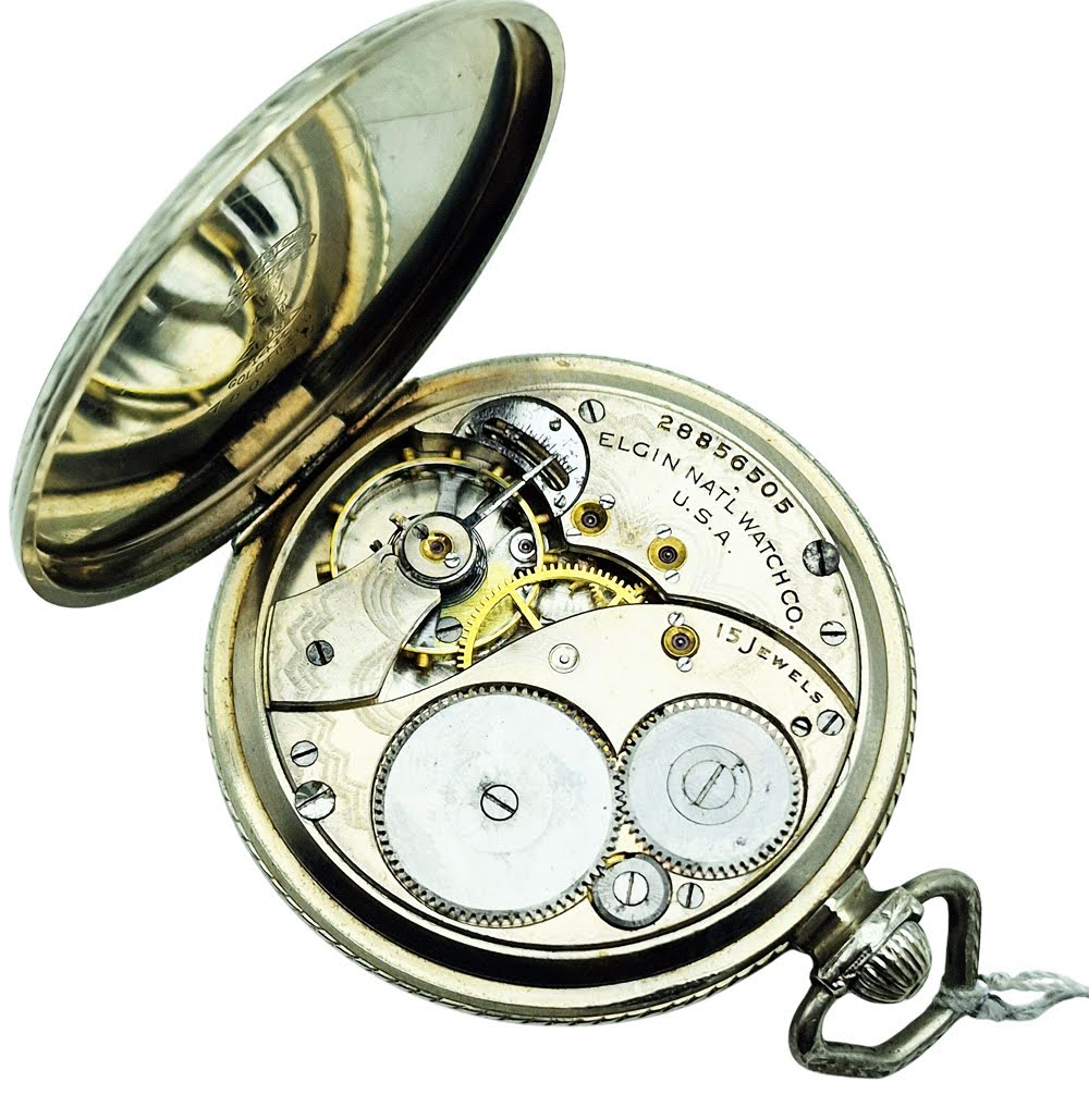 Piękny Elgin 14K White Gold Filled z 1926r. - idealny stan!