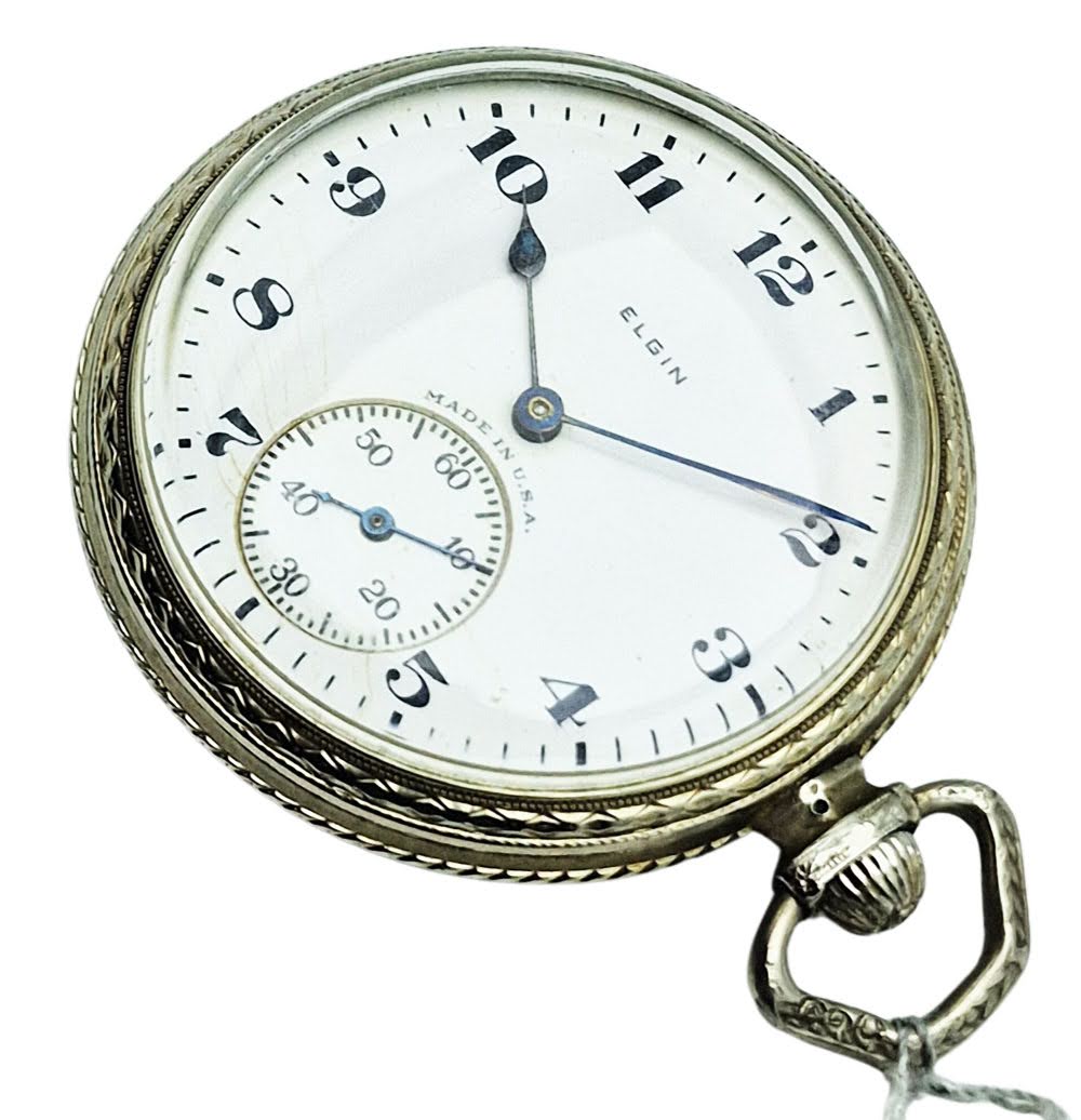 Piękny Elgin 14K White Gold Filled z 1926r. - idealny stan!