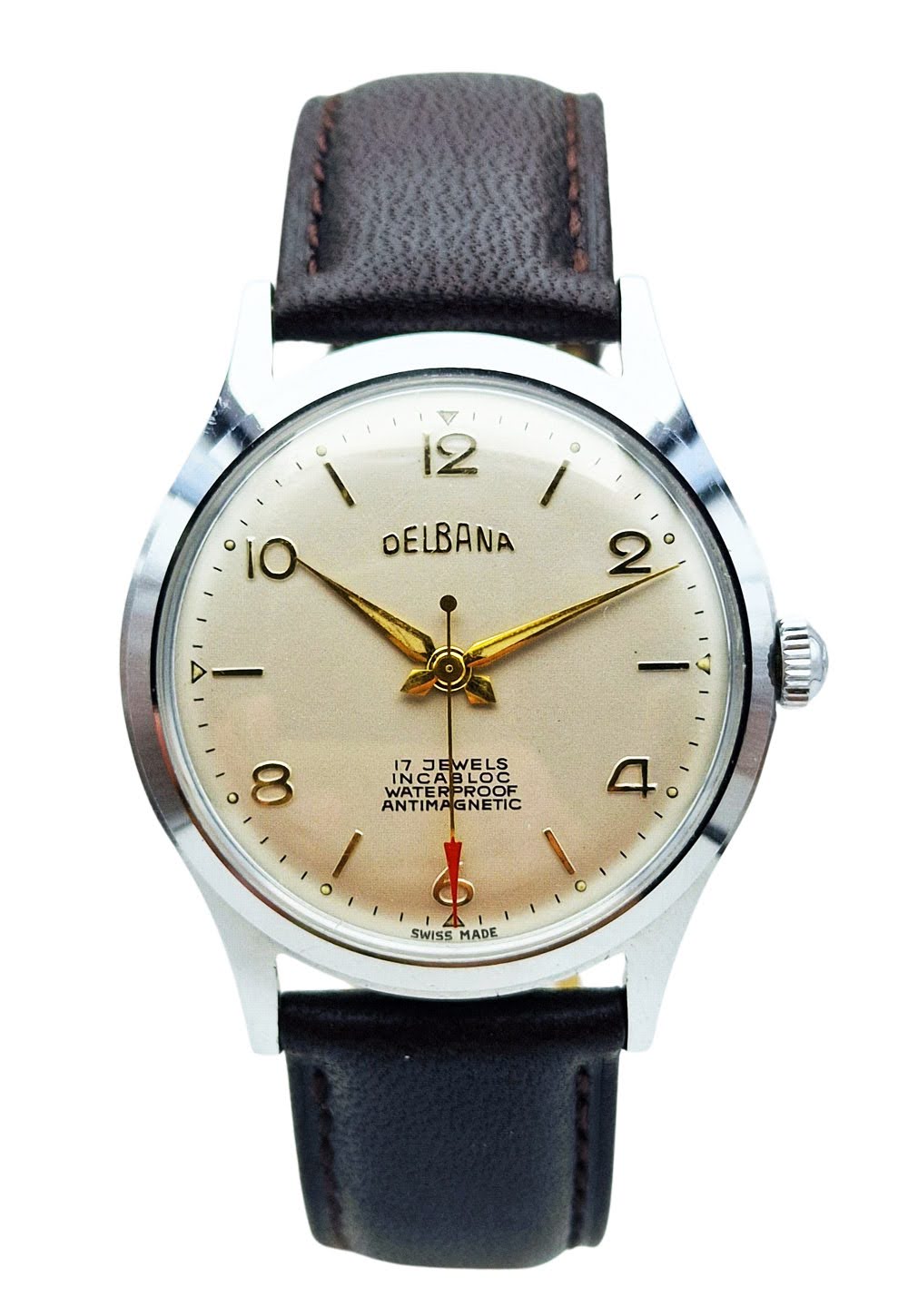 Piękna Delbana 17 Jewels F465 - idealna, nigdy nieodnawiana!