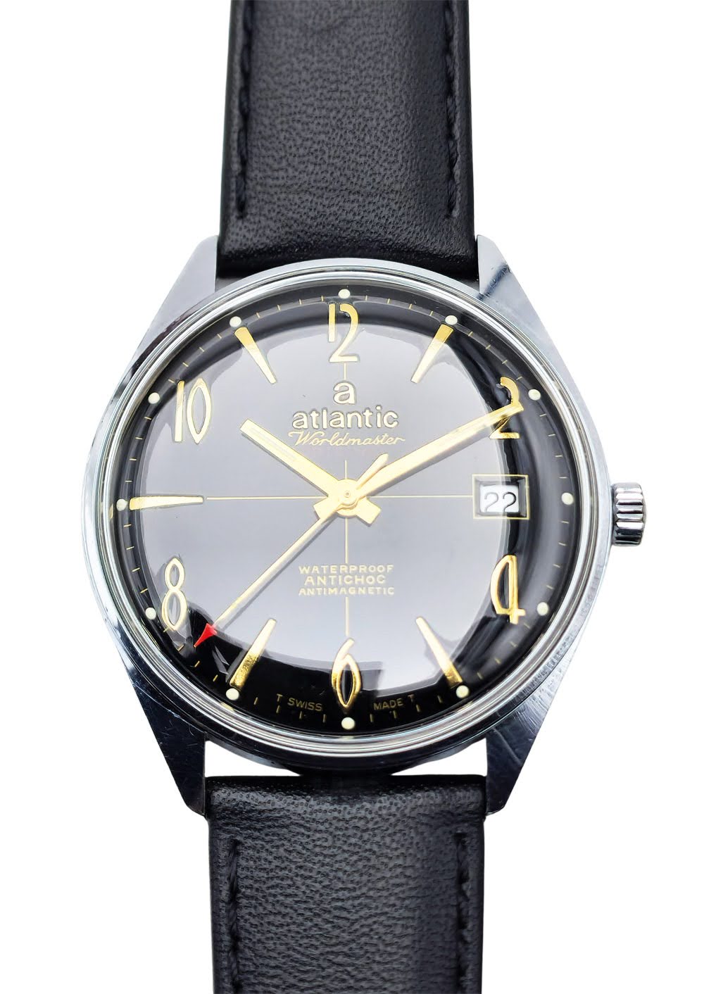 Unikatowy Atlantic Worldmaster 17 Jewels lata 70. - 100 % Originalny Perfekcyjny stan!