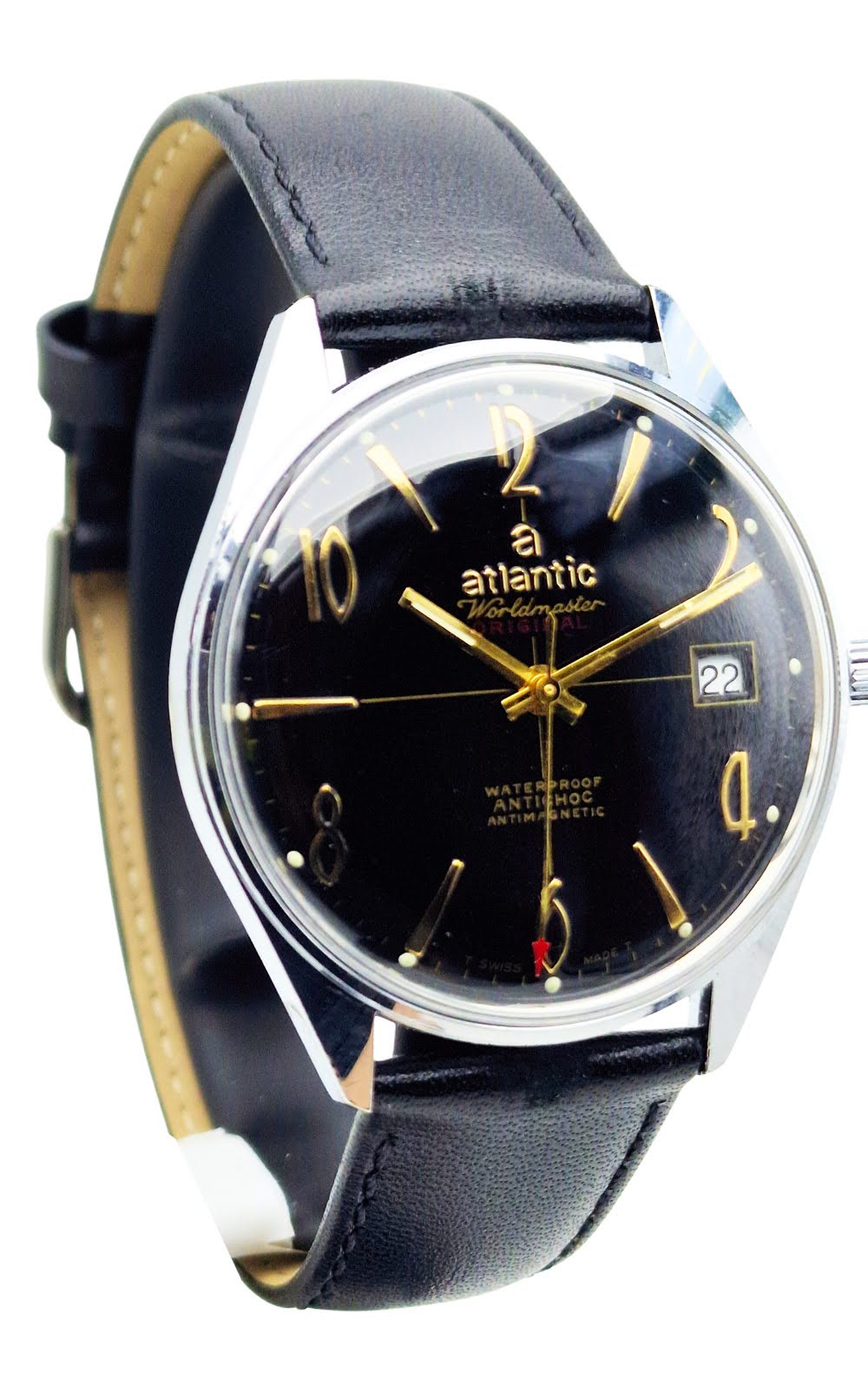 Unikatowy Atlantic Worldmaster 17 Jewels lata 70. - 100 % Originalny Perfekcyjny stan!