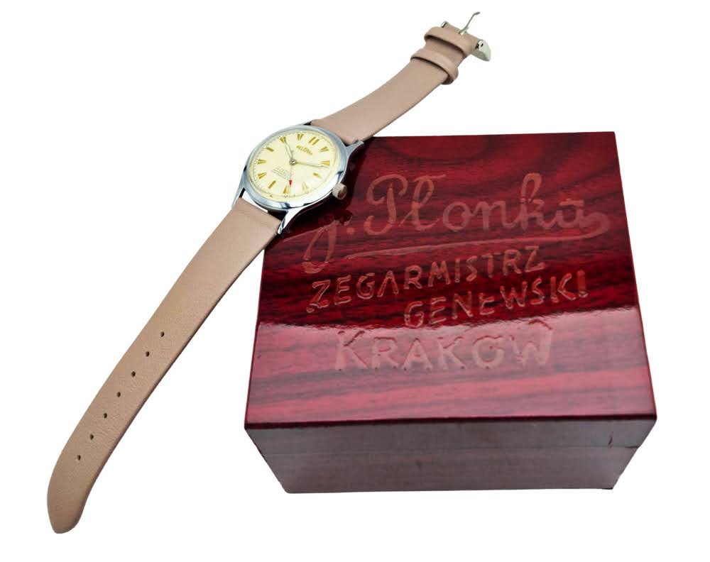 Zegarek DELBANA z lat 50-tych z giloszem