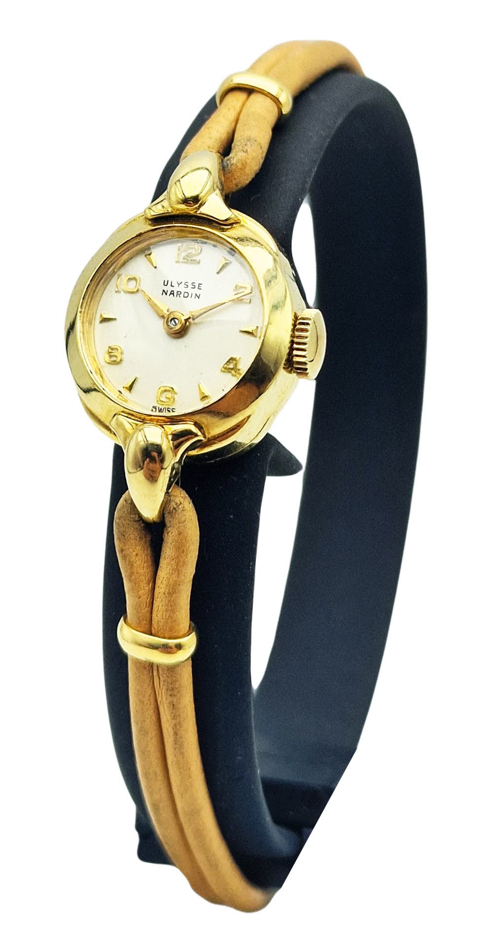Złocony 90 mikronów Ulysse Nardin lata 50. - stan sklepowy!