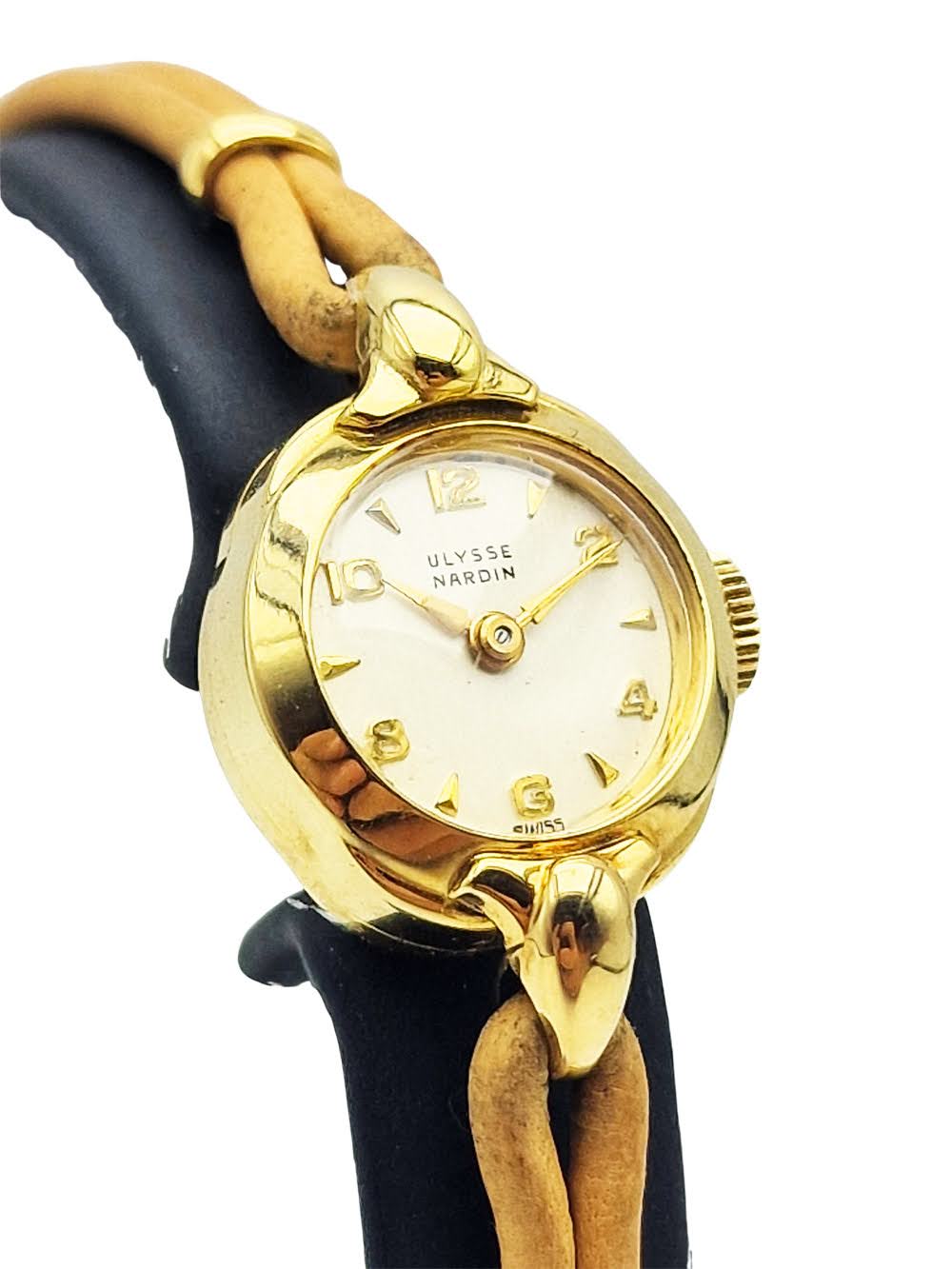 Złocony 90 mikronów Ulysse Nardin lata 50. - stan sklepowy!