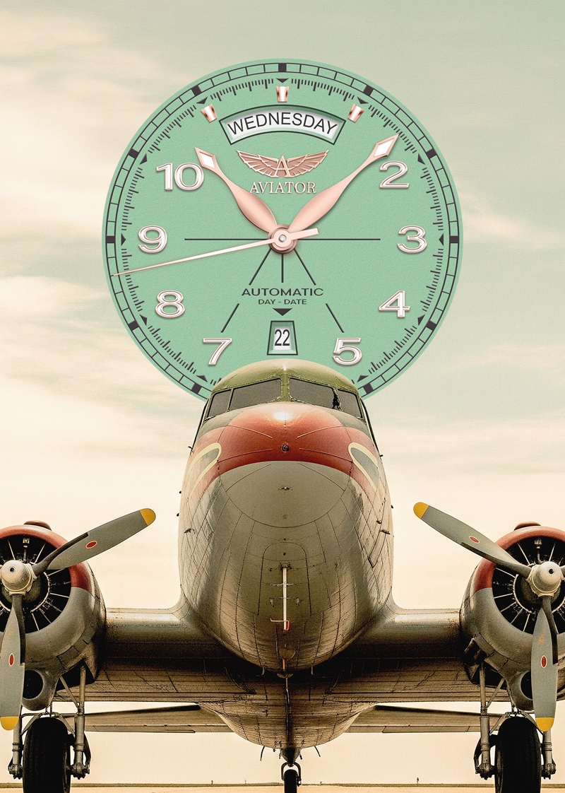 Zegarek Aviator Douglas Day Date Limited Edition V.3.44.2.404.4 (V34424044)