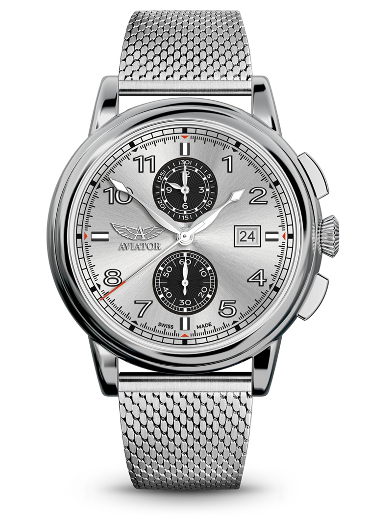 Zegarek Aviator Douglas Quartz Chronograph V.2.45.0.411.5 (V24504115)