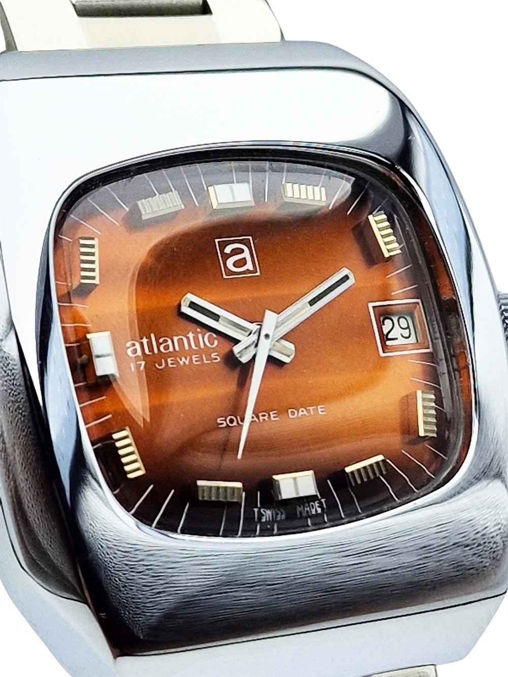 Atlantic Square Date 17 Jewels FHF 969 - piękna renowacja!