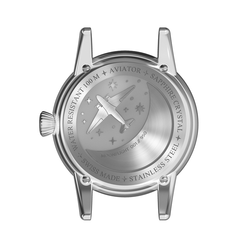 Zegarek Aviator Douglas Moonflight Gemstone Edition Silver Red Ruby V.1.33.0.419.5 (V13304195)