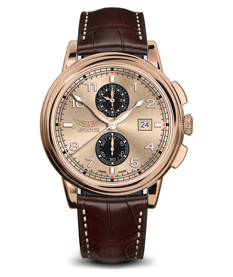 Zegarek Aviator Douglas Quartz Chronograph V.2.45.2.410.4 (V24524104)
