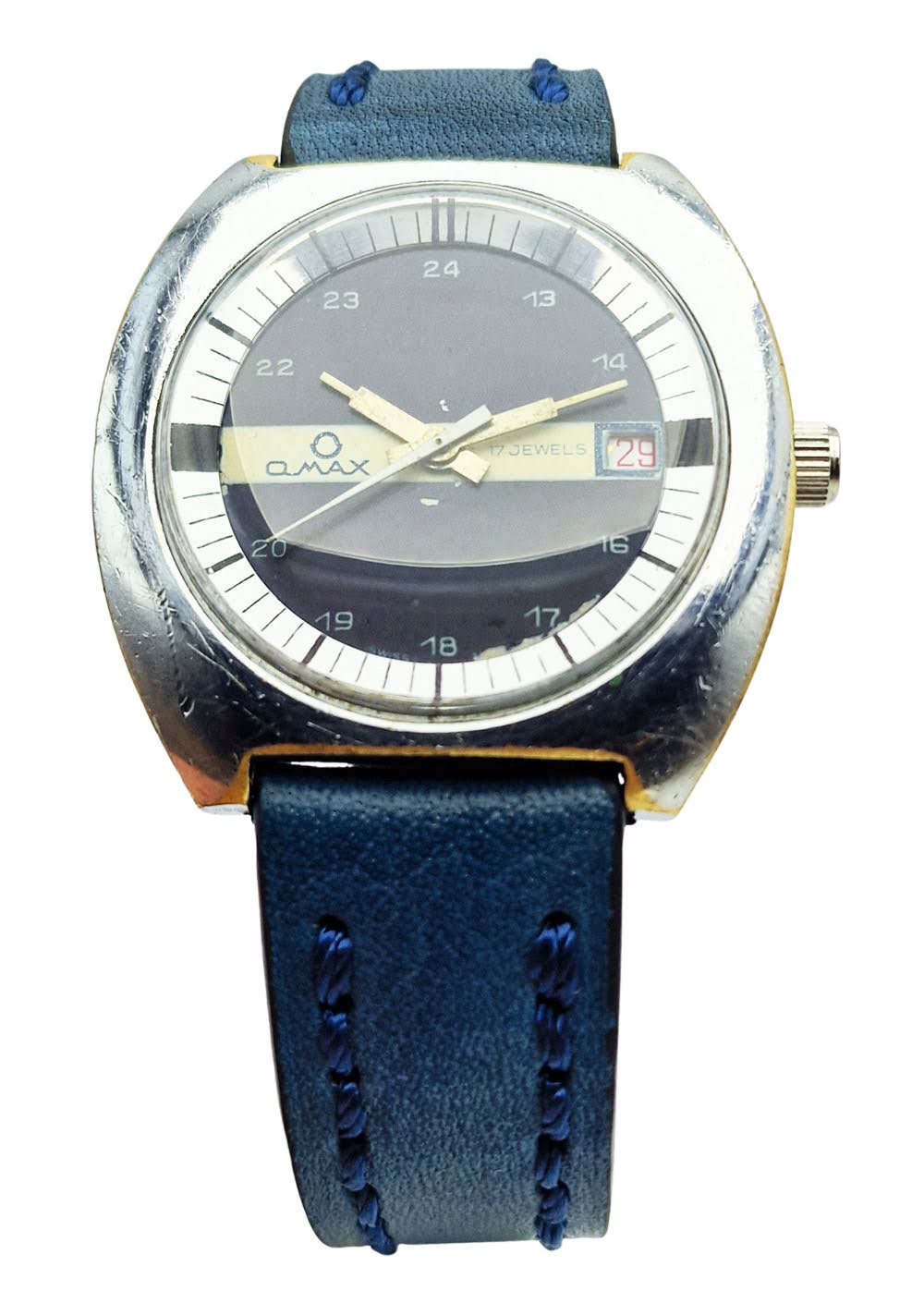 Unikatowy Omax 17 Jewels FHF 969 lata 70. - dobry stan!