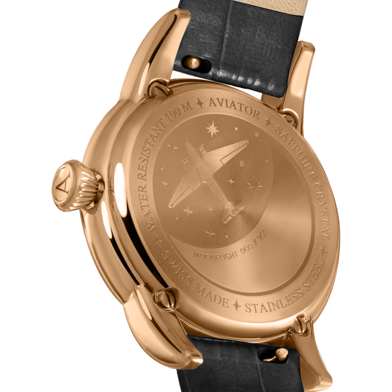 Zegarek Aviator Douglas Moonflight Diamond Limited Edition V.1.33.2.382.4 (V13323824)