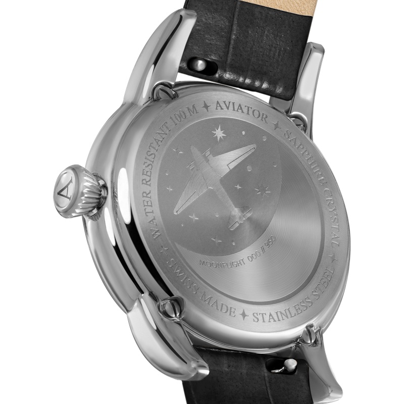 Zegarek Aviator Douglas Moonflight Black Diamonds V.1.33.0.381.4 (V13303814)