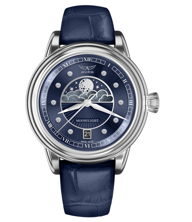 Zegarek Aviator Douglas Moonflight Diamond Limited Edition V.1.33.0.379.4 (V13303794)
