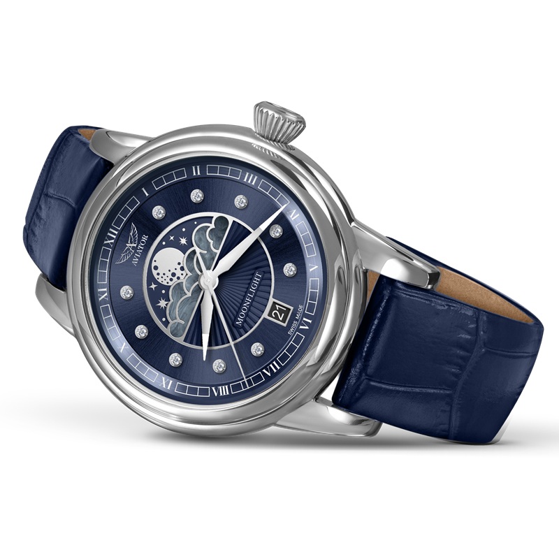 Zegarek Aviator Douglas Moonflight Diamond Limited Edition V.1.33.0.379.4 (V13303794)