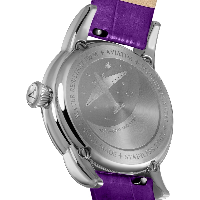 Zegarek Aviator Douglas Moonflight Purple Diamond Limited Edition V.1.33.0.361.4 (V13303614)