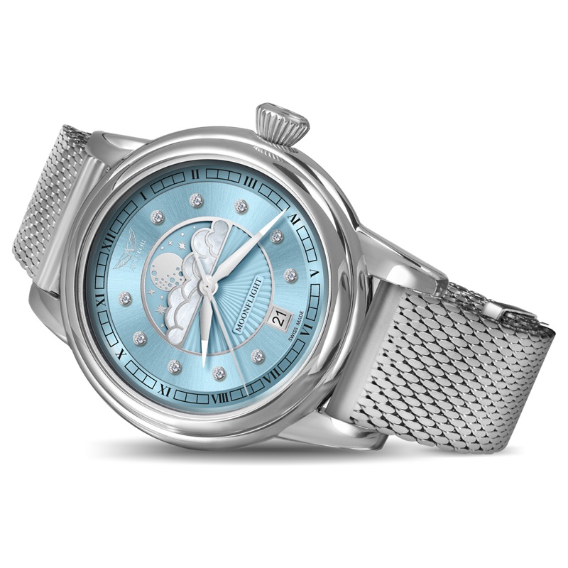 Zegarek Aviator Douglas Moonflight Ice Blue Diamond Limited Edition V.1.33.0.359.5 (V13303595)