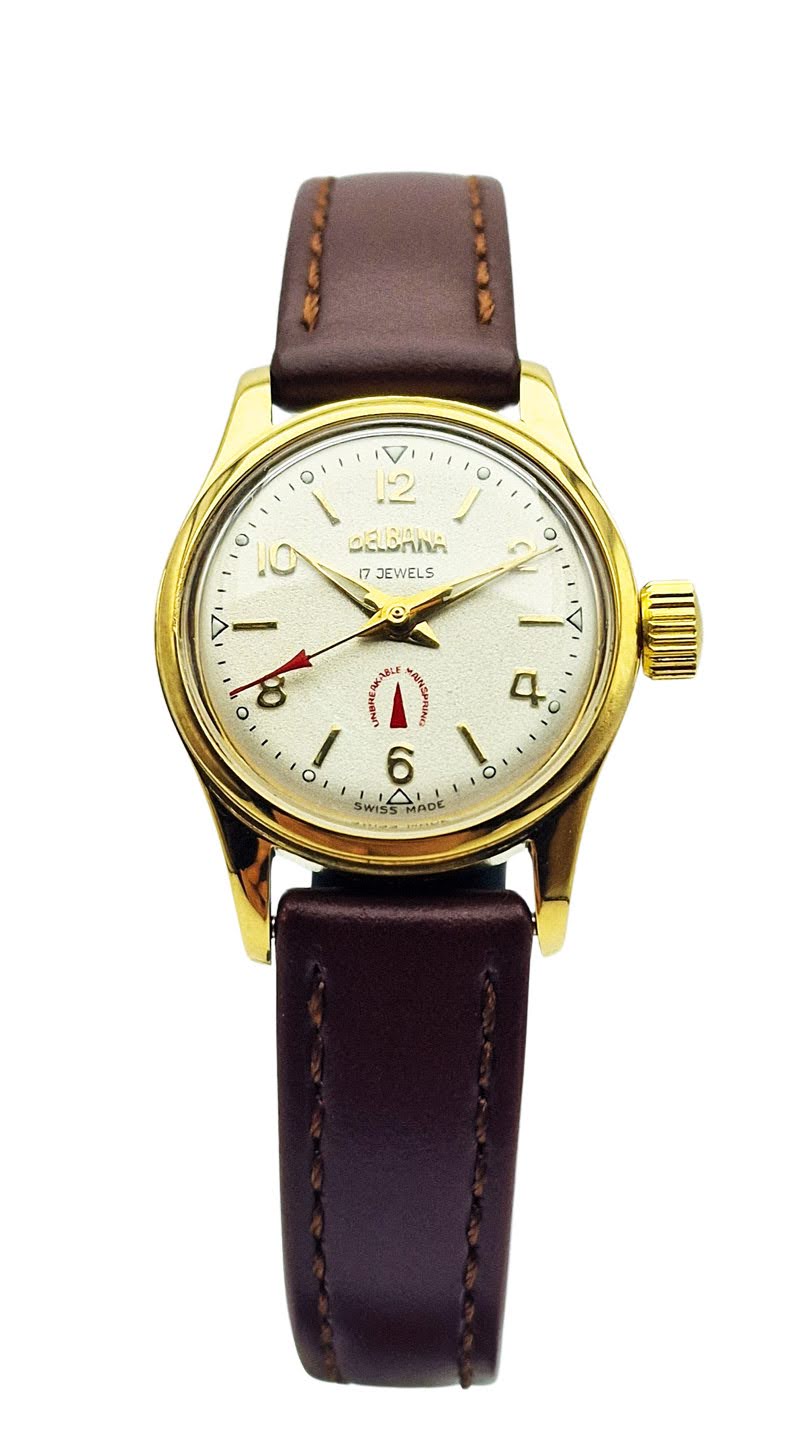 Pozłacana Delbana 17 Jewels FEF 400 lata 50. - idealna!